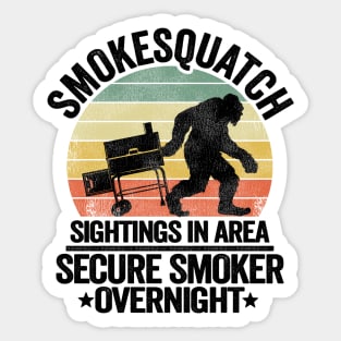 Smokesquatch Sightings In Area Funny BBQ Sticker